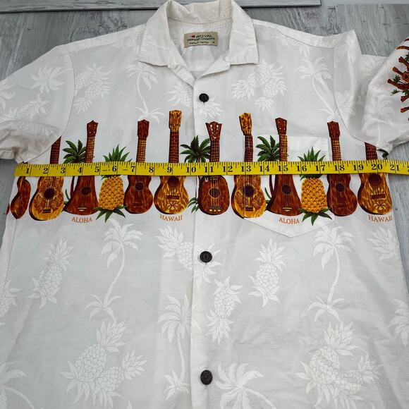 Royal Hawaiian Creations Short Sleeve Button Down Lightweight Guitar Shirt Med - Picture 8 of 9